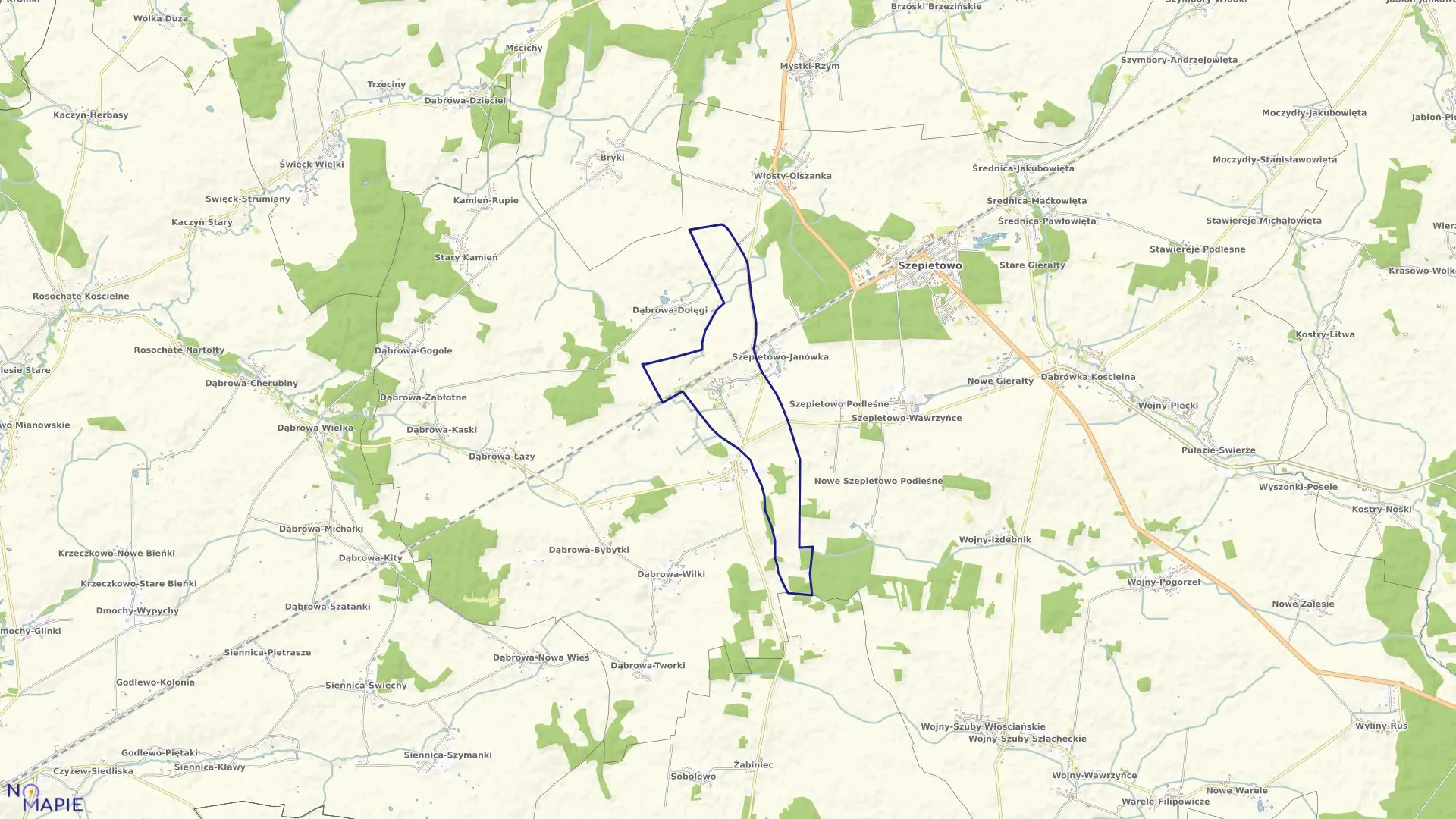 Mapa obrębu SZEPIETOWO-ŻAKI w gminie Szepietowo